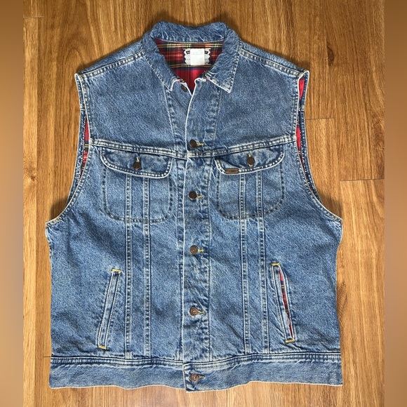 Lee Jackets & Coats Vintage Lee Denim Vest Fleece Lined Mens Poshmark